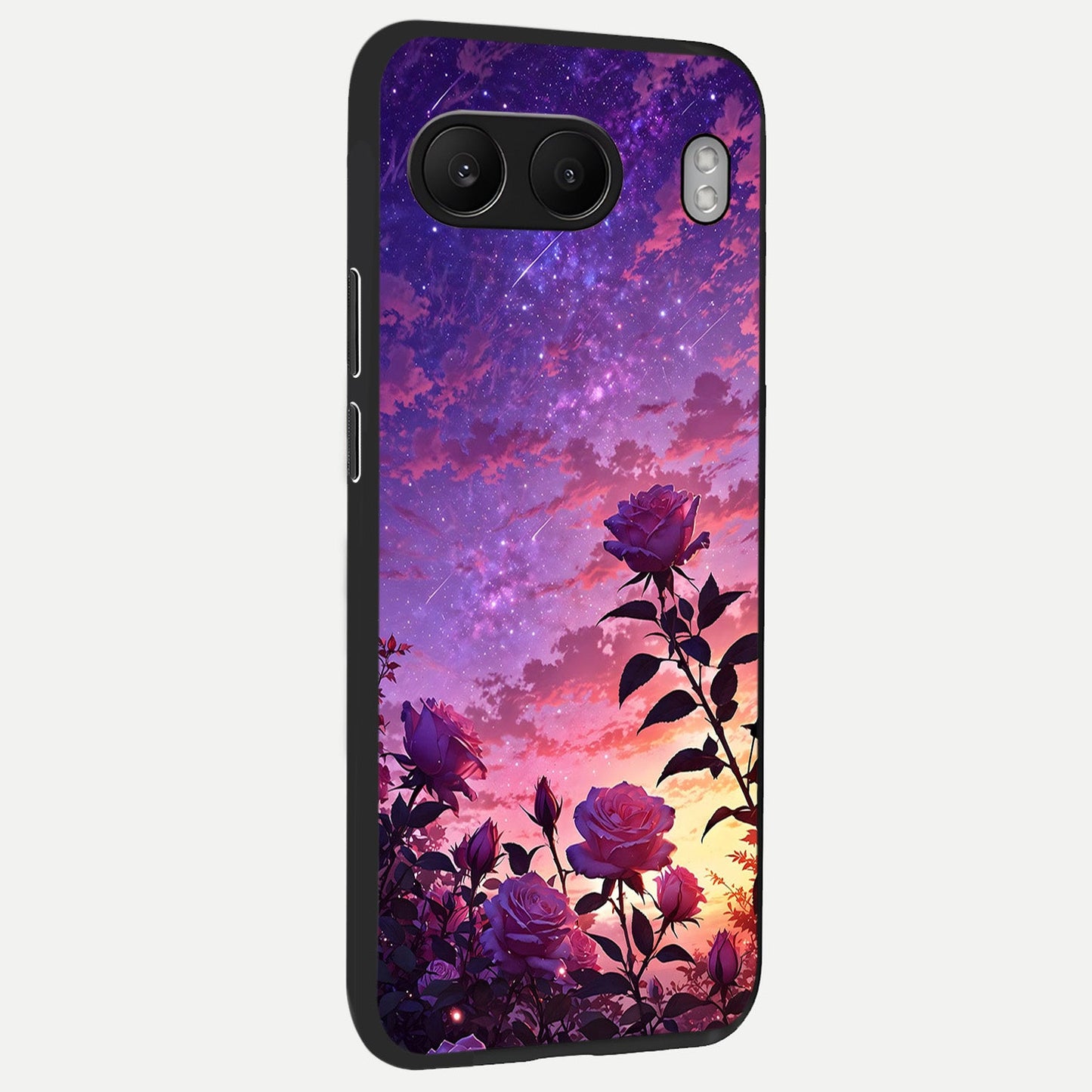 Starlit Rose Twilight back cover For Oneplus Nord 4 slim fit glass case with vibrant aesthetic design