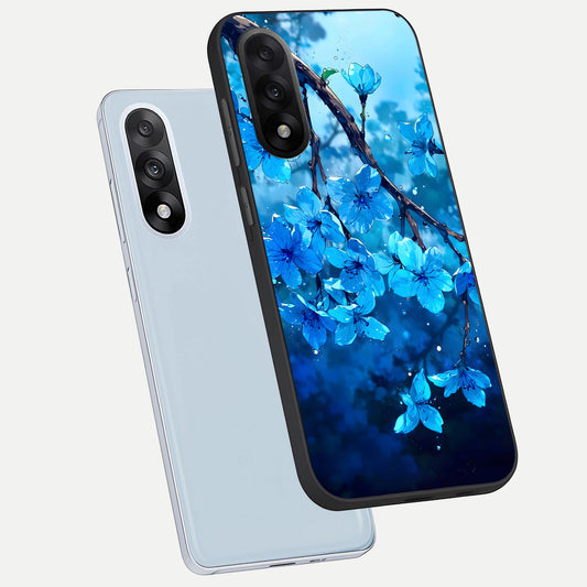 Blue Blossoms Branch phone case For Oneplus Nord 5 showing premium glass back cover with detailed artwork