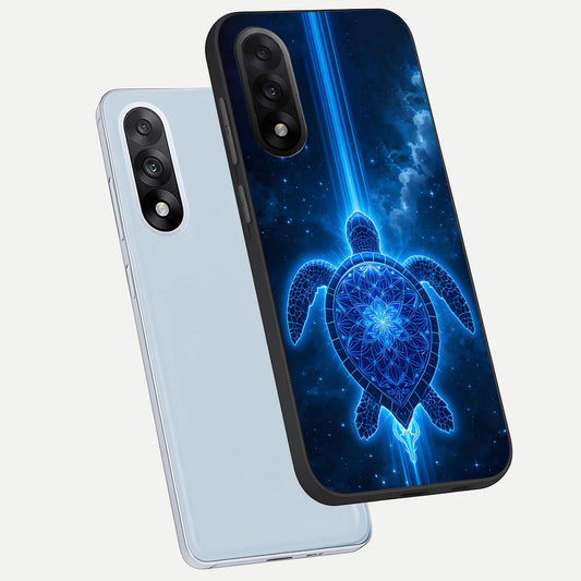 Blue Galaxy Turtle phone case For Oneplus Nord 5 showing premium glass back cover with detailed artwork