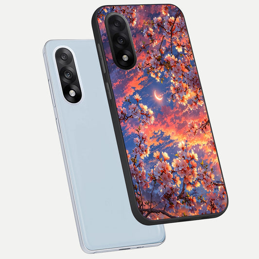 Celestial Sakura Sunset phone case For Oneplus Nord 5 showing premium glass back cover with detailed artwork