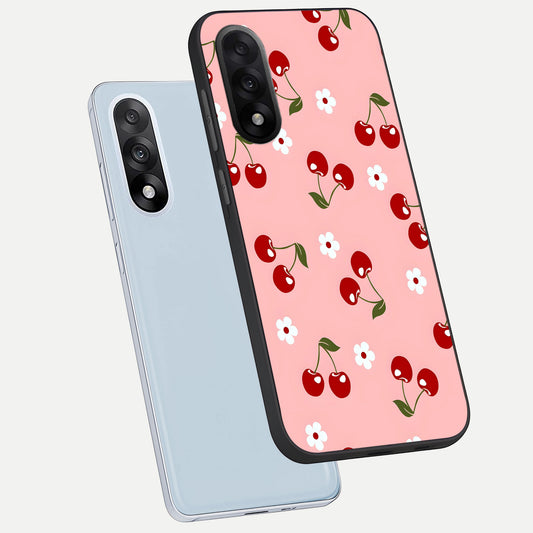 Cherry Love Mood phone case For Oneplus Nord 5 showing premium glass back cover with detailed artwork