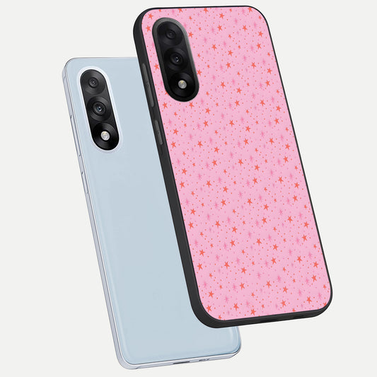 Cosmic Pink Sparkle phone case For Oneplus Nord 5 showing premium glass back cover with detailed artwork