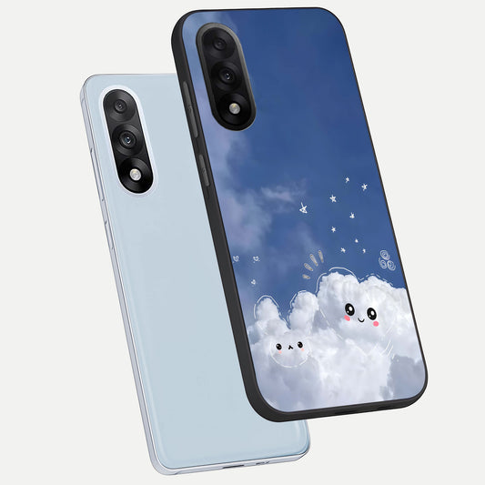Cute Blossom Cloud phone case For Oneplus Nord 5 showing premium glass back cover with detailed artwork