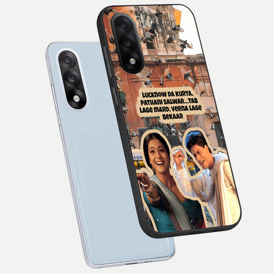 Desi Retro Vibes phone case For Oneplus Nord 5 showing premium glass back cover with detailed artwork