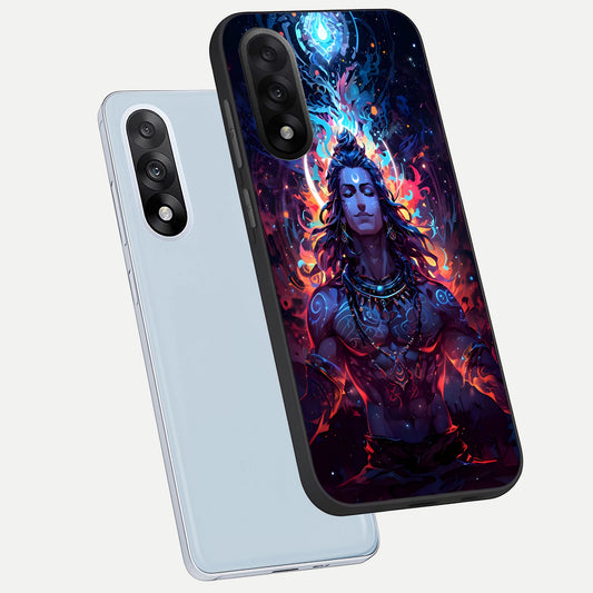 Divine Fire Shiv phone case For Oneplus Nord 5 showing premium glass back cover with detailed artwork