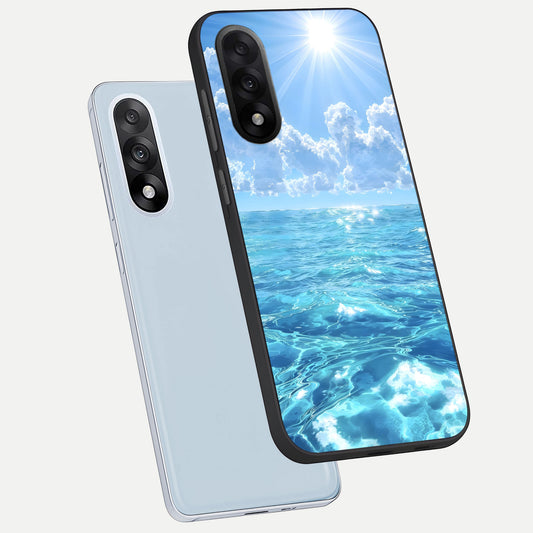 Endless Ocean Horizon phone case For Oneplus Nord 5 showing premium glass back cover with detailed artwork