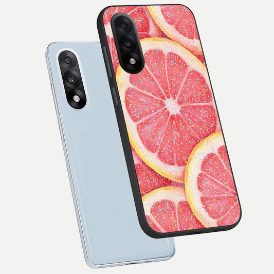 Glitter Grapefruit phone case For Oneplus Nord 5 showing premium glass back cover with detailed artwork