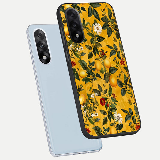 Golden Lemon Field phone case For Oneplus Nord 5 showing premium glass back cover with detailed artwork