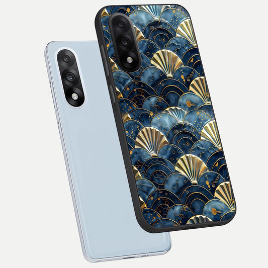 Golden Wave Luxe phone case For Oneplus Nord 5 showing premium glass back cover with detailed artwork