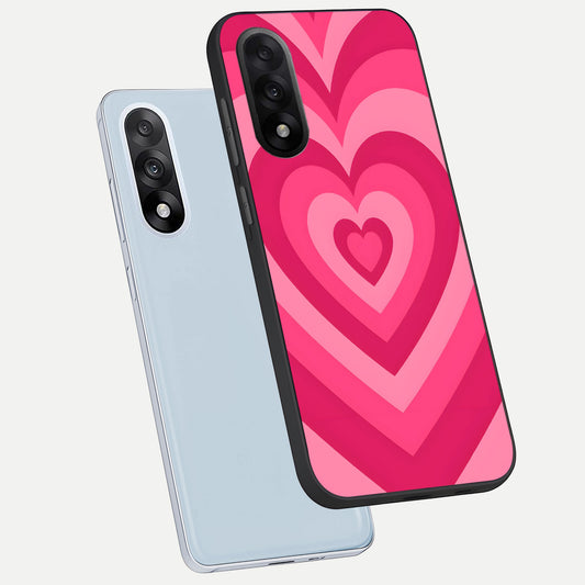 Layered Love Hearts phone case For Oneplus Nord 5 showing premium glass back cover with detailed artwork