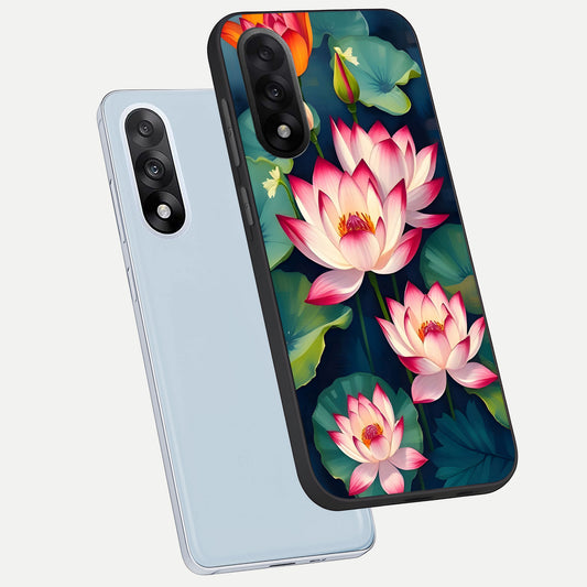 Lotus Dream Serenity phone case For Oneplus Nord 5 showing premium glass back cover with detailed artwork