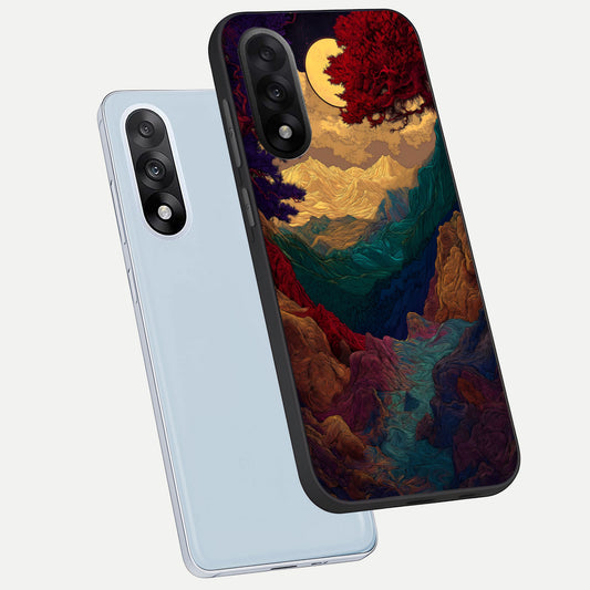 Mystic Valley Light phone case For Oneplus Nord 5 showing premium glass back cover with detailed artwork