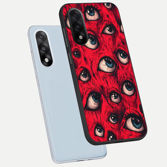 Red Eyes Pattern phone case For Oneplus Nord 5 showing premium glass back cover with detailed artwork