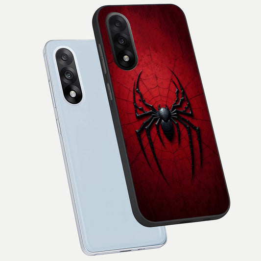 Superhero Web Emblem phone case For Oneplus Nord 5 showing premium glass back cover with detailed artwork