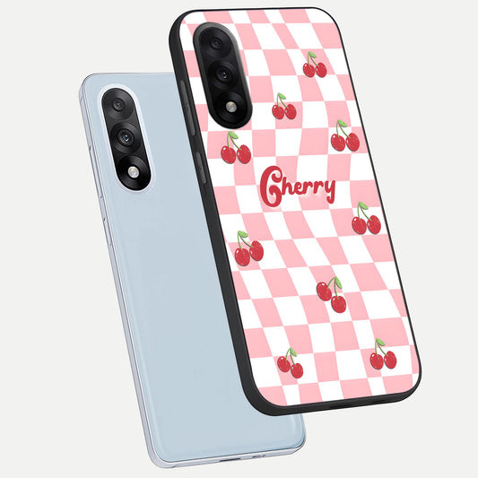 Sweet Cherry Vibes phone case For Oneplus Nord 5 showing premium glass back cover with detailed artwork
