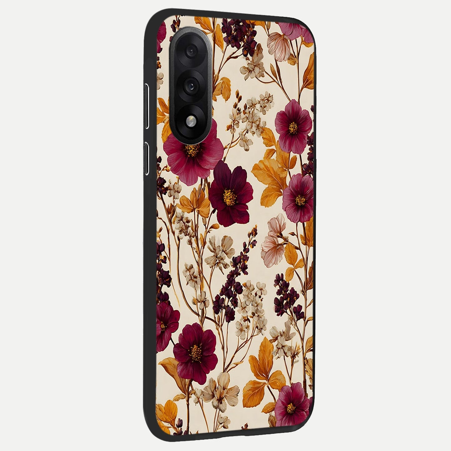 Autumn Wine Bloom back cover For Oneplus Nord 5 slim fit glass case with vibrant aesthetic design