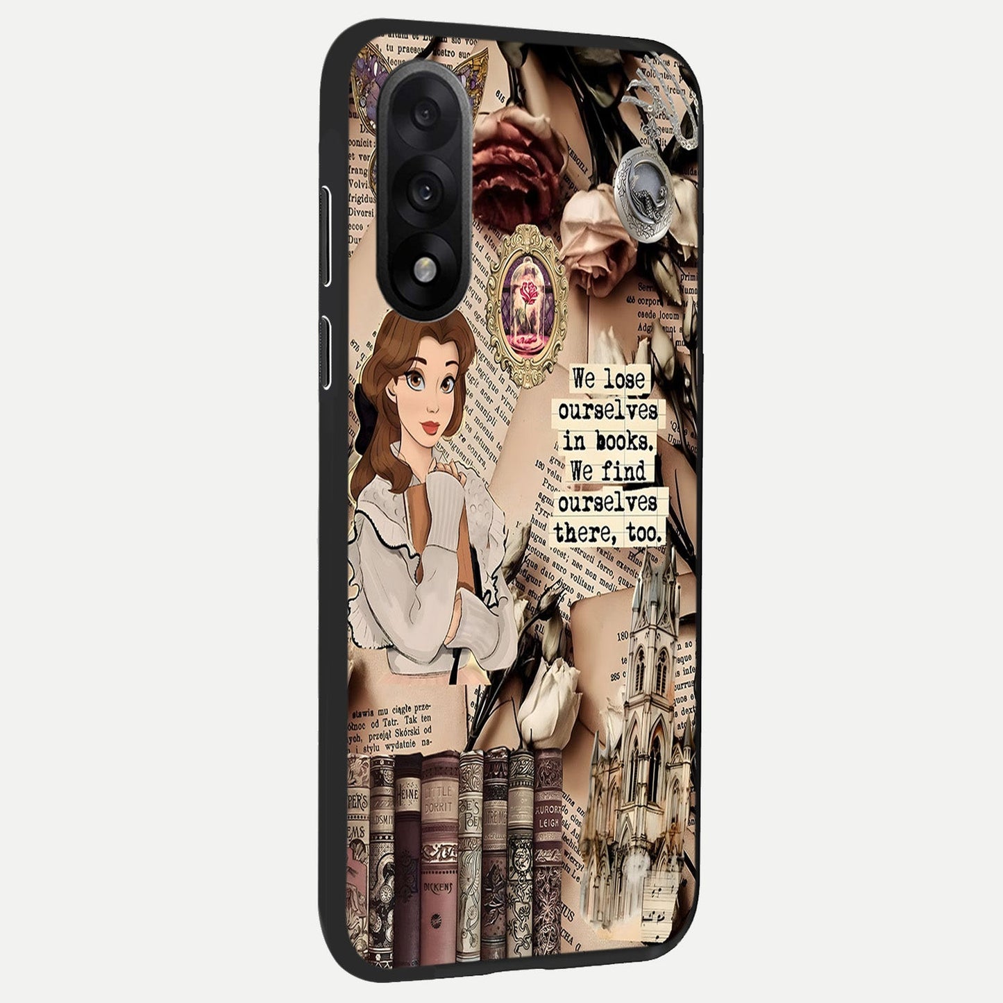 Bookish Dream World back cover For Oneplus Nord 5 slim fit glass case with vibrant aesthetic design