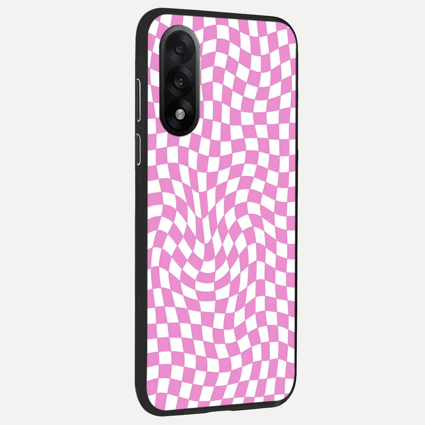 Bubblegum Check Wave back cover For Oneplus Nord 5 slim fit glass case with vibrant aesthetic design