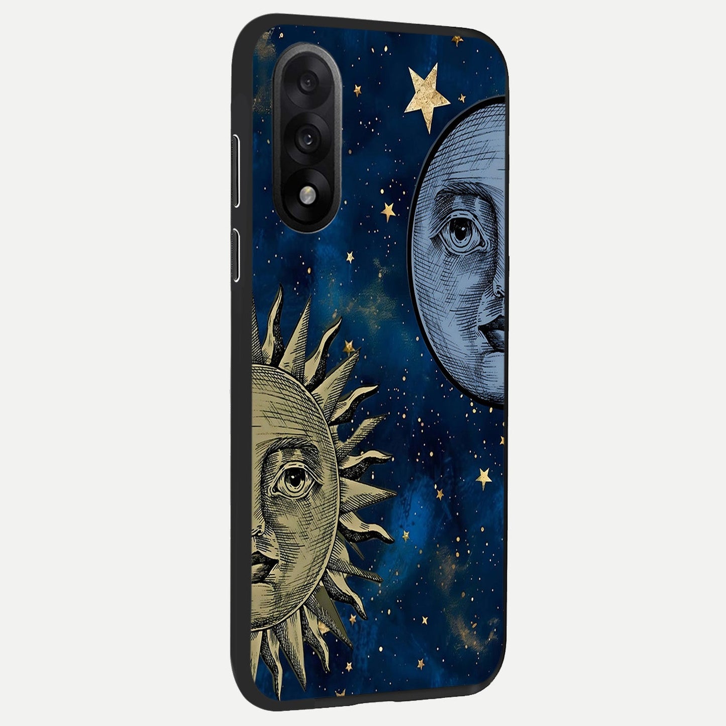 Celestial Moon With Sun back cover For Oneplus Nord 5 slim fit glass case with vibrant aesthetic design