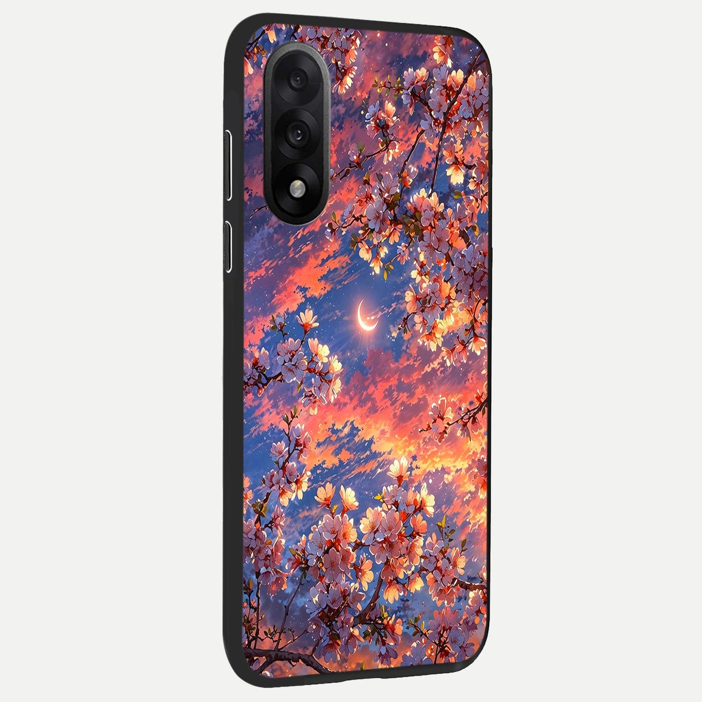 Celestial Sakura Sunset back cover For Oneplus Nord 5 slim fit glass case with vibrant aesthetic design