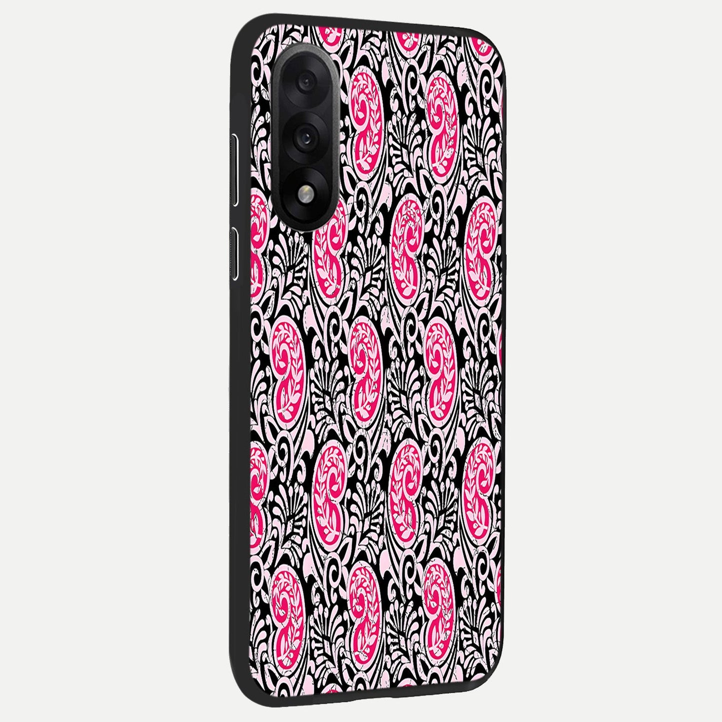 Crimson Paisley Charm back cover For Oneplus Nord 5 slim fit glass case with vibrant aesthetic design