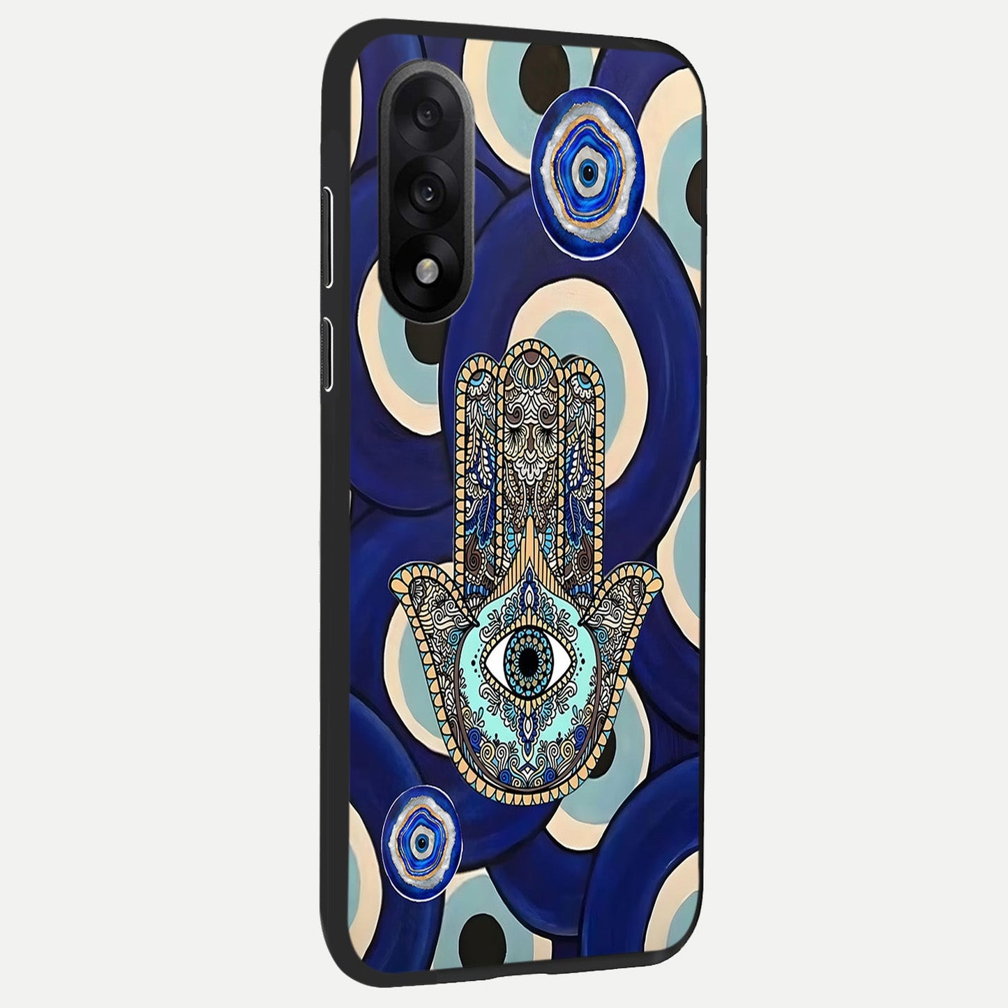 Hamsa Divine Guard back cover For Oneplus Nord 5 slim fit glass case with vibrant aesthetic design