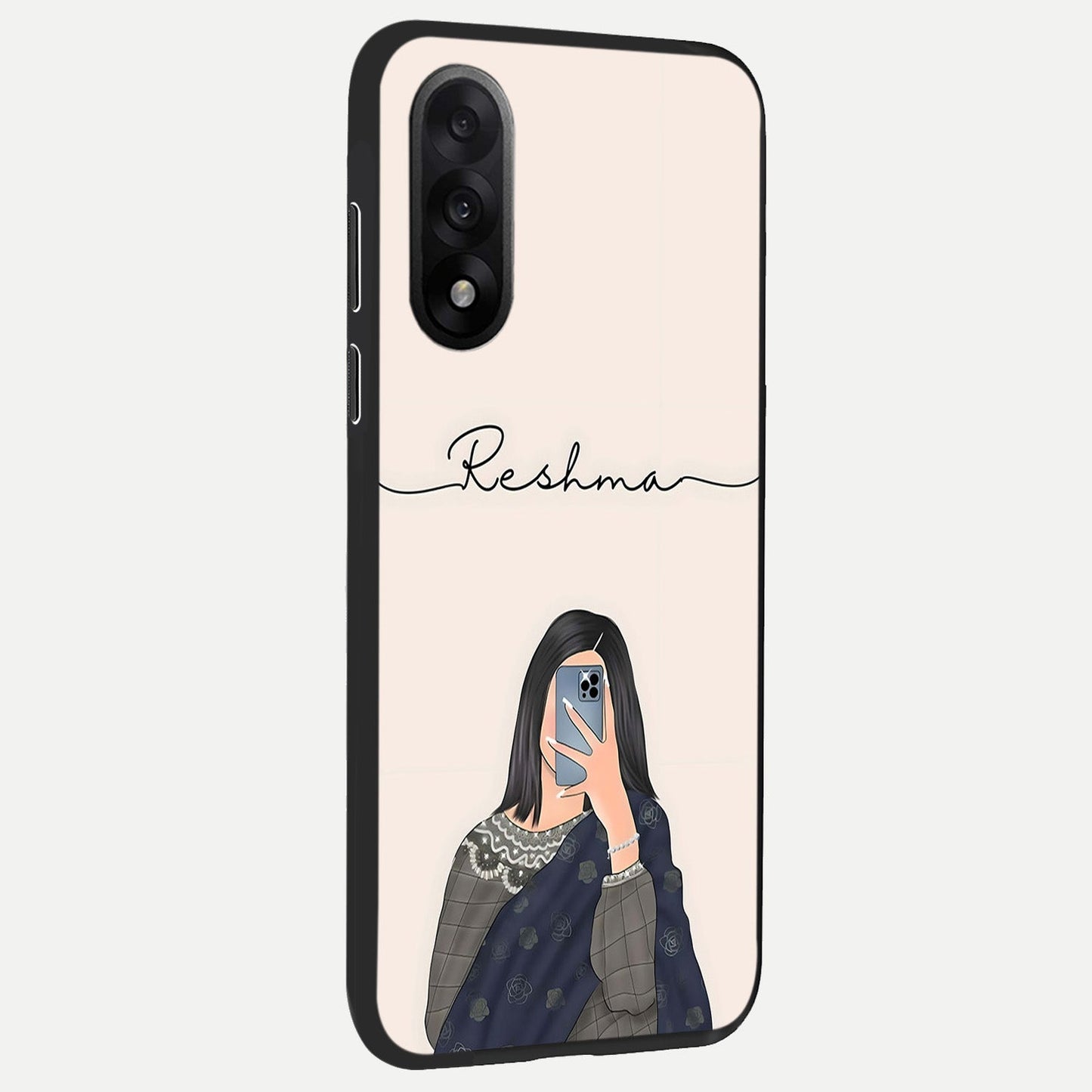 Mirror Mood Muse With Custom Name back cover For Oneplus Nord 5 slim fit glass case with vibrant aesthetic design