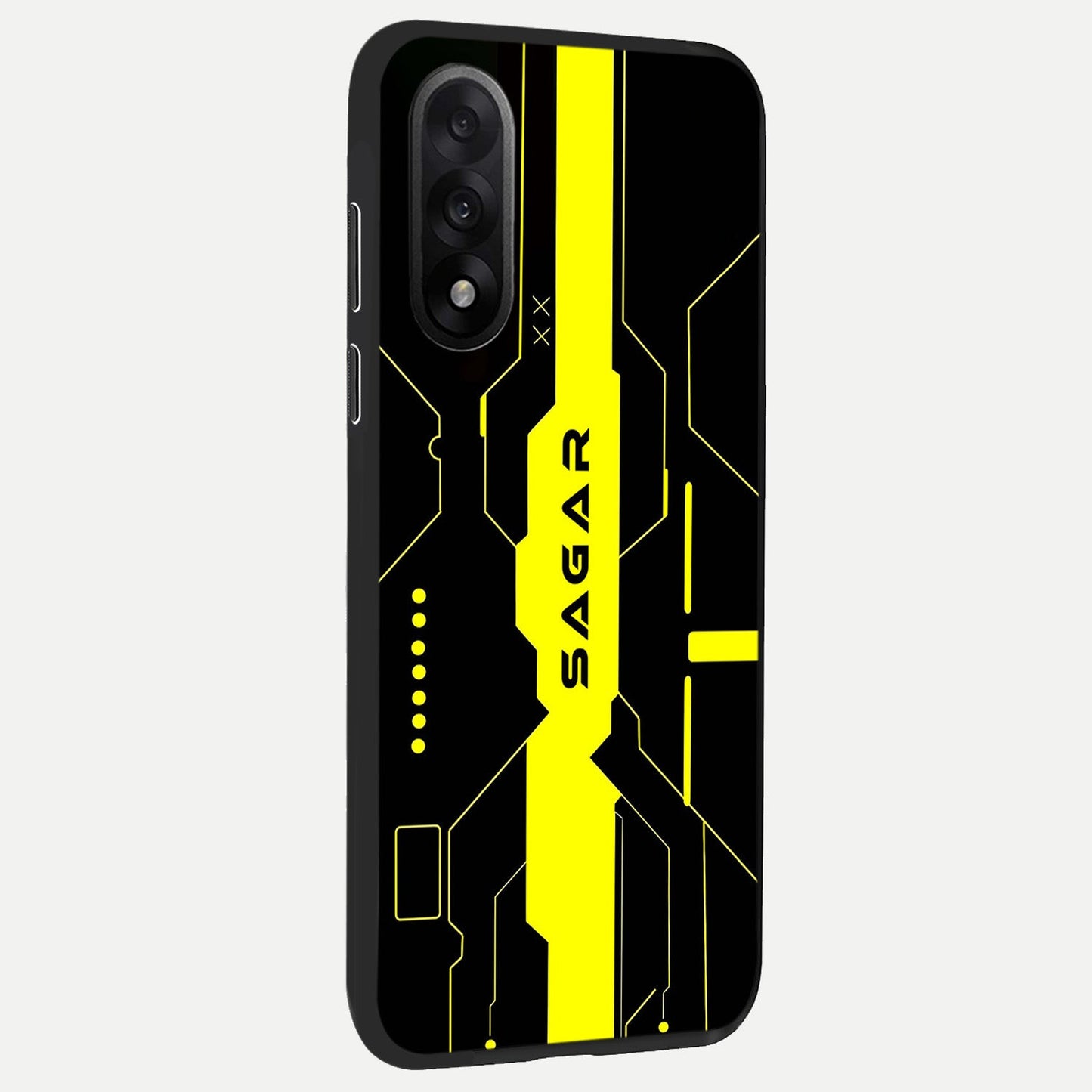 Neon CYBERPUNK Custom Name back cover For Oneplus Nord 5 slim fit glass case with vibrant aesthetic design