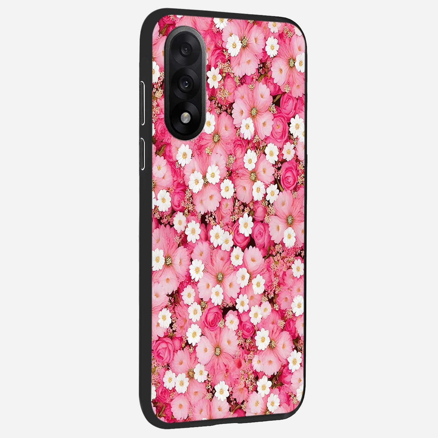 Pink Daisy Bliss back cover For Oneplus Nord 5 slim fit glass case with vibrant aesthetic design
