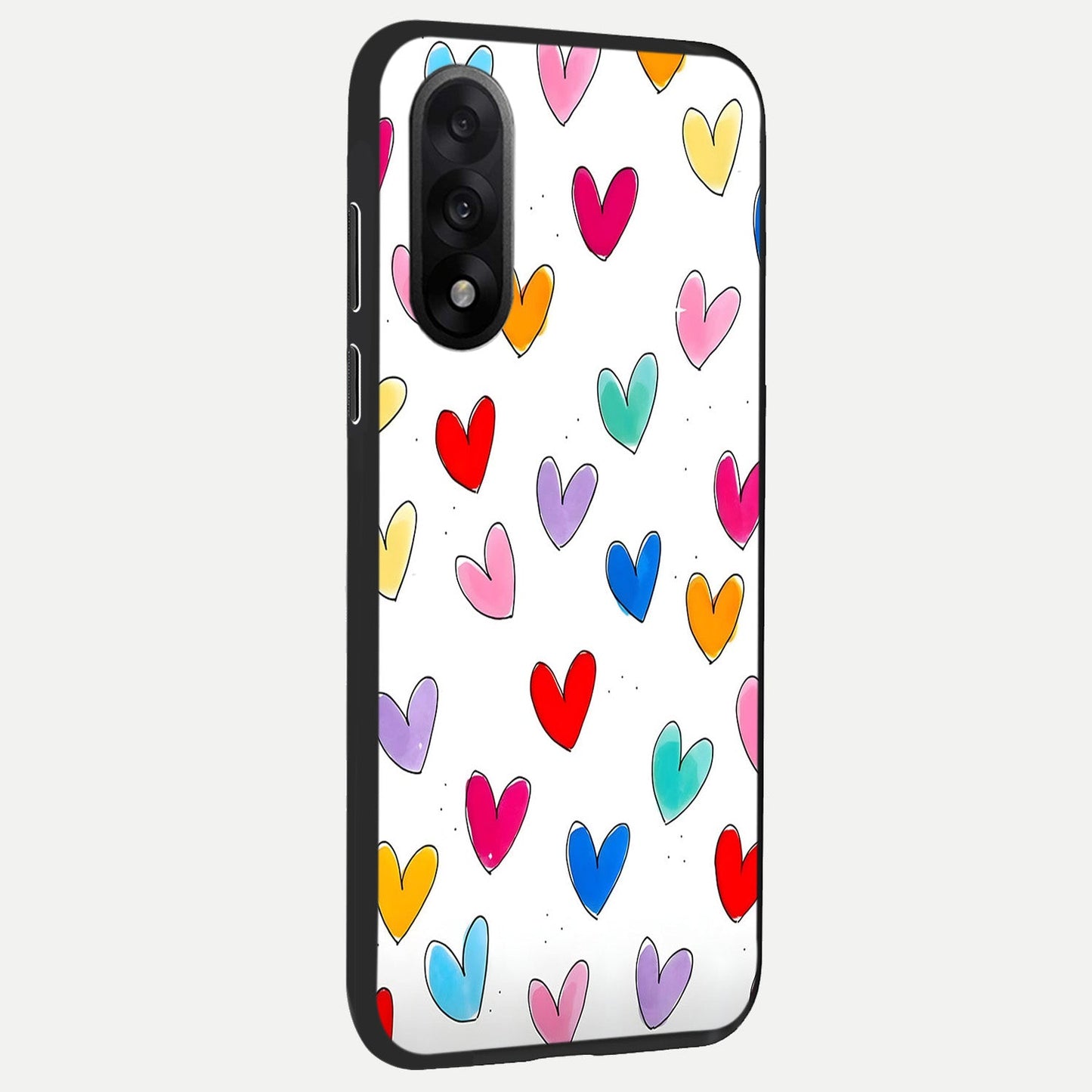 Playful Love Doodles back cover For Oneplus Nord 5 slim fit glass case with vibrant aesthetic design