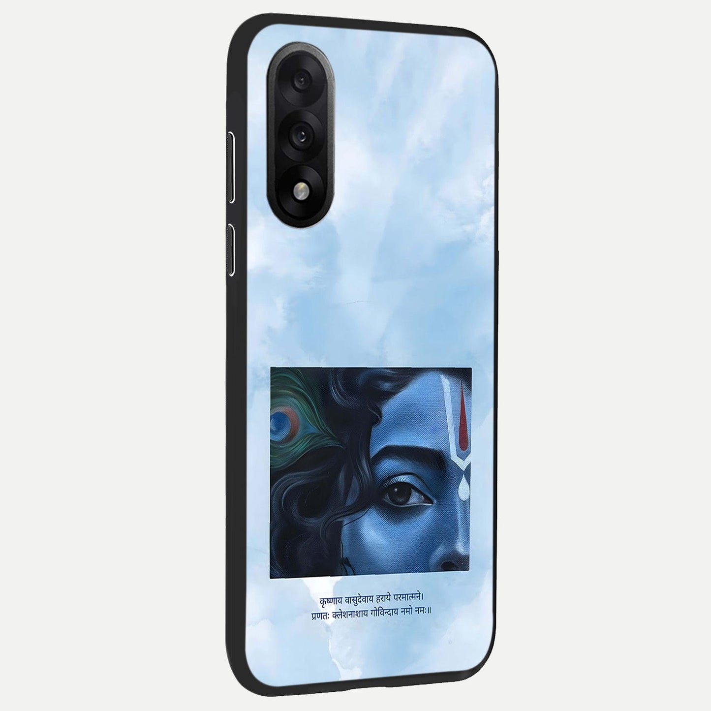 Spiritual Krishna back cover For Oneplus Nord 5 slim fit glass case with vibrant aesthetic design