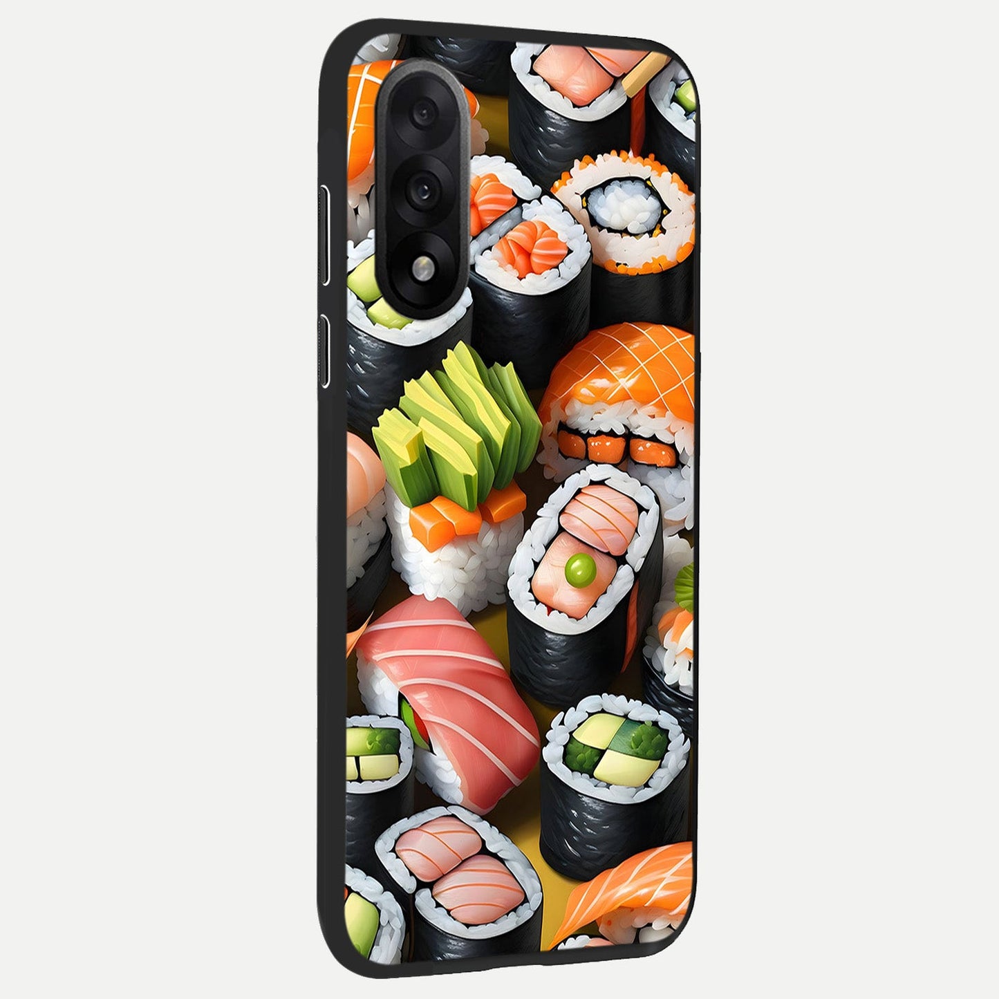 Sushi Food Pattern back cover For Oneplus Nord 5 slim fit glass case with vibrant aesthetic design