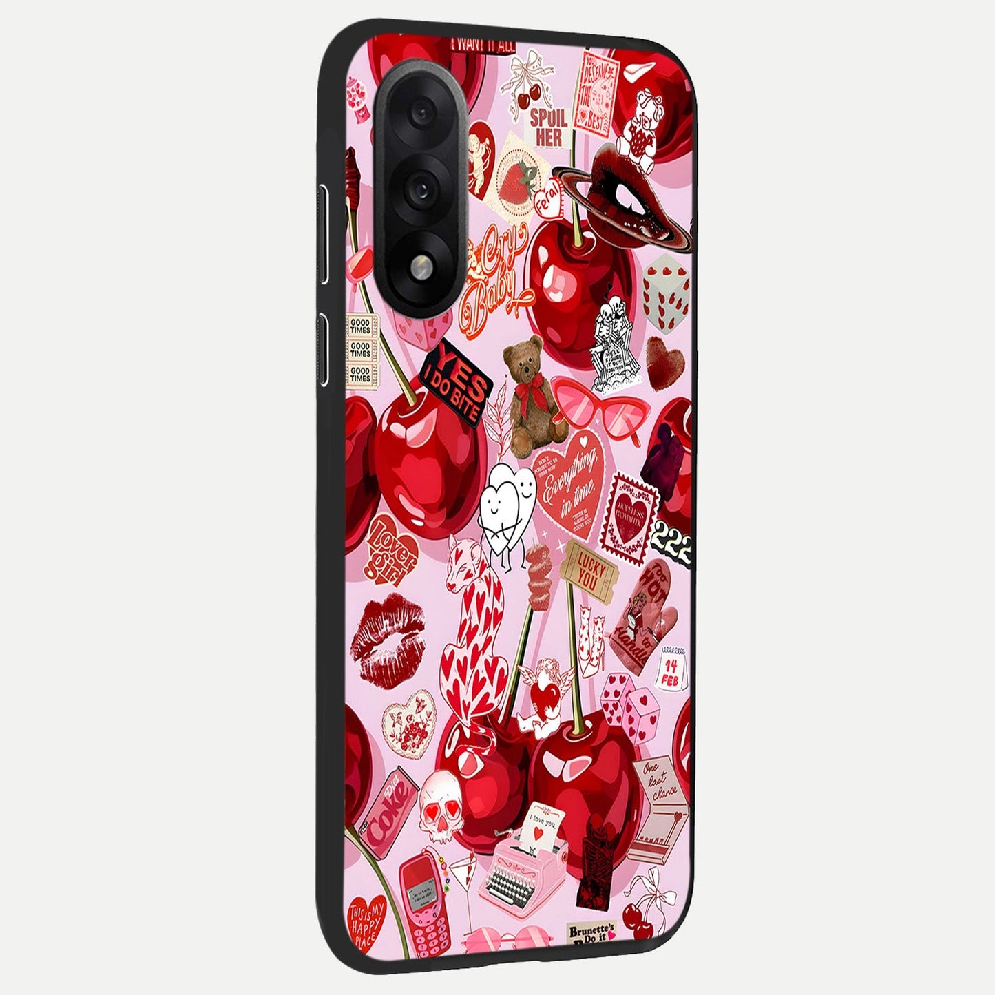 Sweet Cherry Chaos back cover For Oneplus Nord 5 slim fit glass case with vibrant aesthetic design
