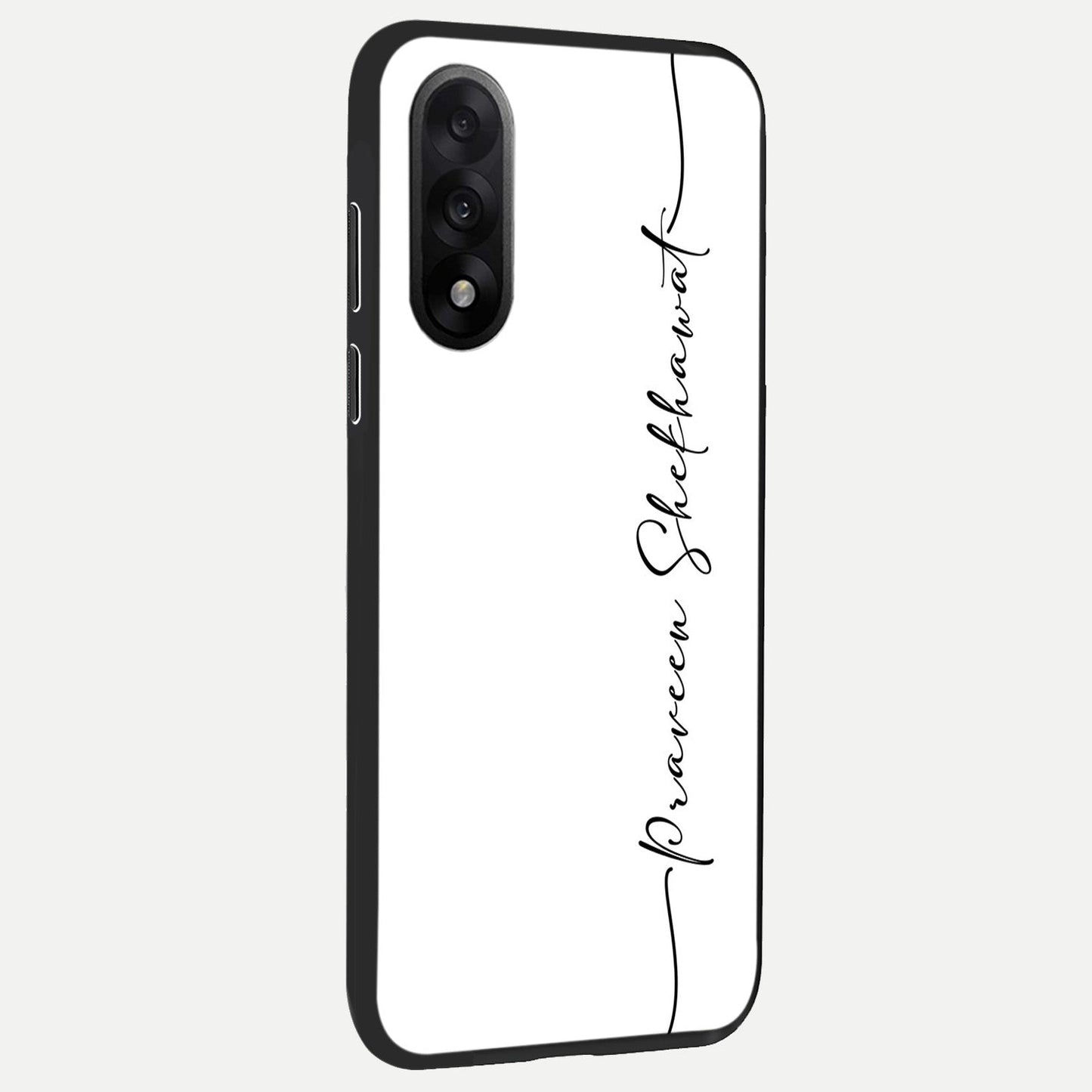 White Tune Custom Name back cover For Oneplus Nord 5 slim fit personalized glass case with aesthetic design
