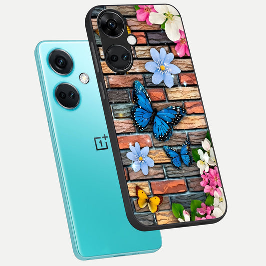 Brick Bloom Flight phone case For Oneplus Nord CE3 showing premium glass back cover with detailed artwork
