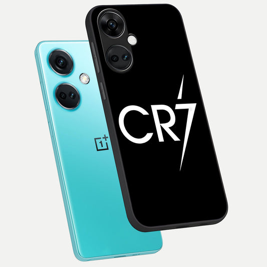 CR7 Elite Strike phone case For Oneplus Nord CE3 showing premium glass back cover with detailed artwork