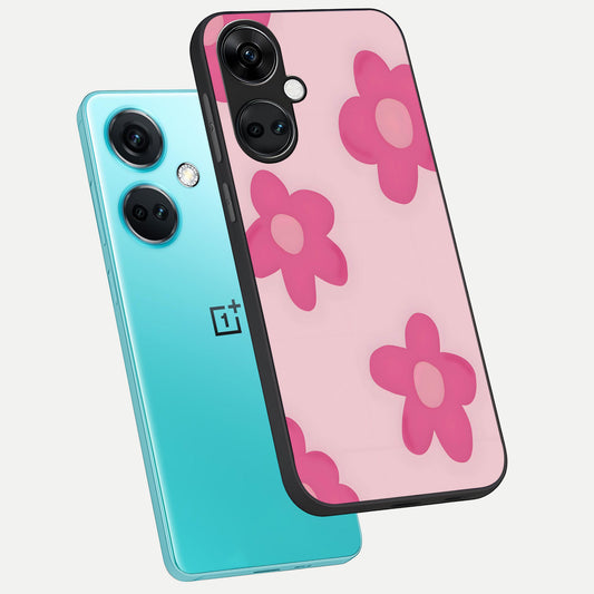 Candy Bloom Dreams phone case For Oneplus Nord CE3 showing premium glass back cover with detailed artwork