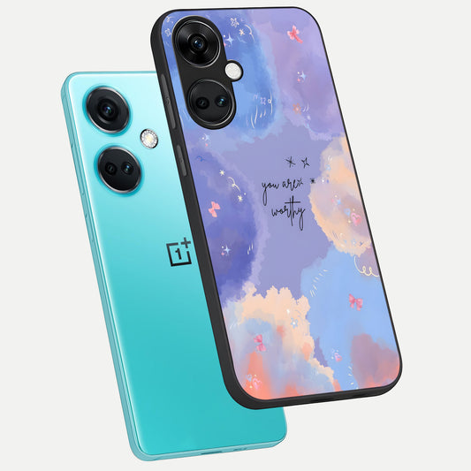 Celestial Cloud Magic phone case For Oneplus Nord CE3 showing premium glass back cover with detailed artwork