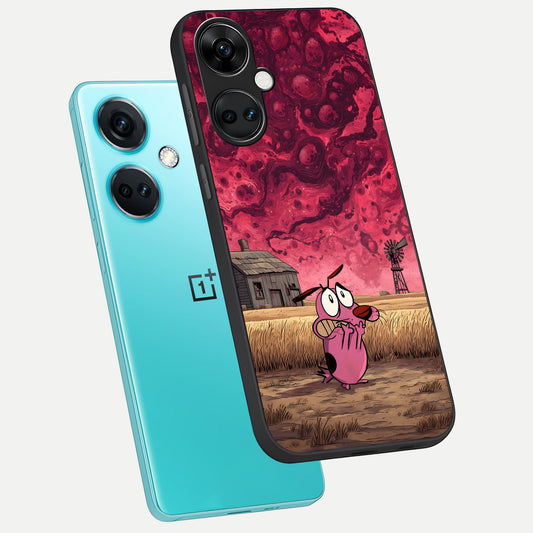 Courage Under Sky phone case For Oneplus Nord CE3 showing premium glass back cover with detailed artwork