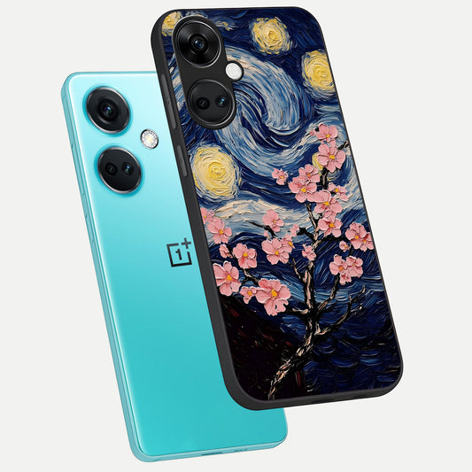 Van Gogh Scenery phone case For Oneplus Nord CE3 showing premium glass back cover with detailed artwork