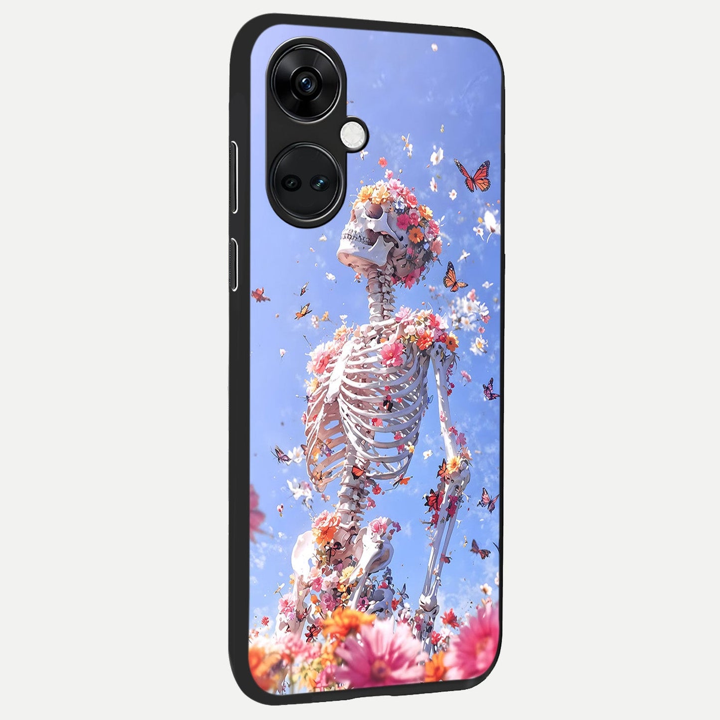 Bloom Beyond Bones back cover For Oneplus Nord CE3 slim fit glass case with vibrant aesthetic design