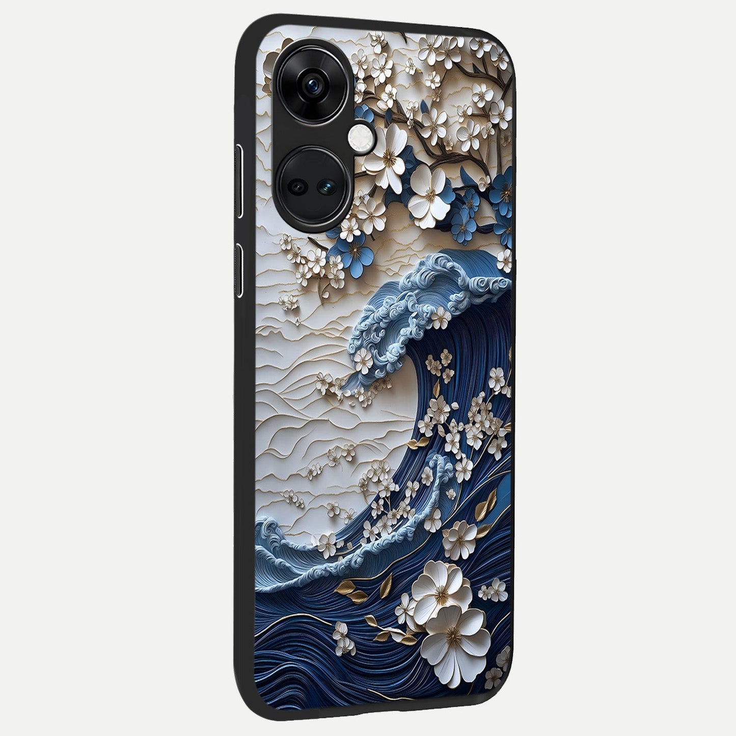 Blossom Wave Art back cover For Oneplus Nord CE3 slim fit glass case with vibrant aesthetic design