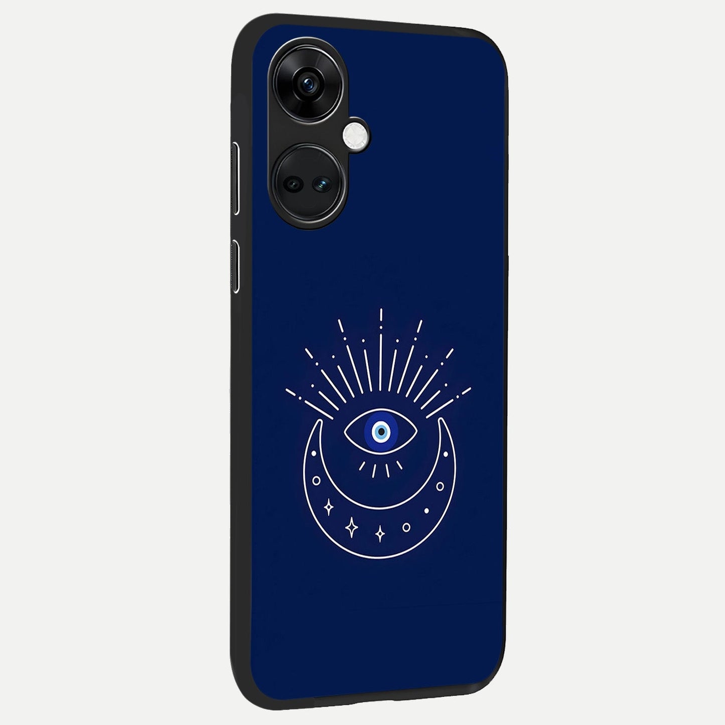 Blue Evil Eye back cover For Oneplus Nord CE3 slim fit glass case with vibrant aesthetic design