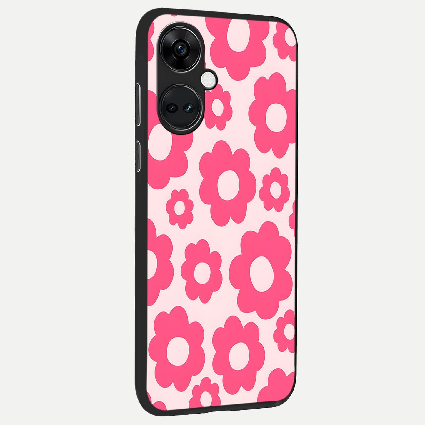 Blush Flower Pop back cover For Oneplus Nord CE3 slim fit glass case with vibrant aesthetic design