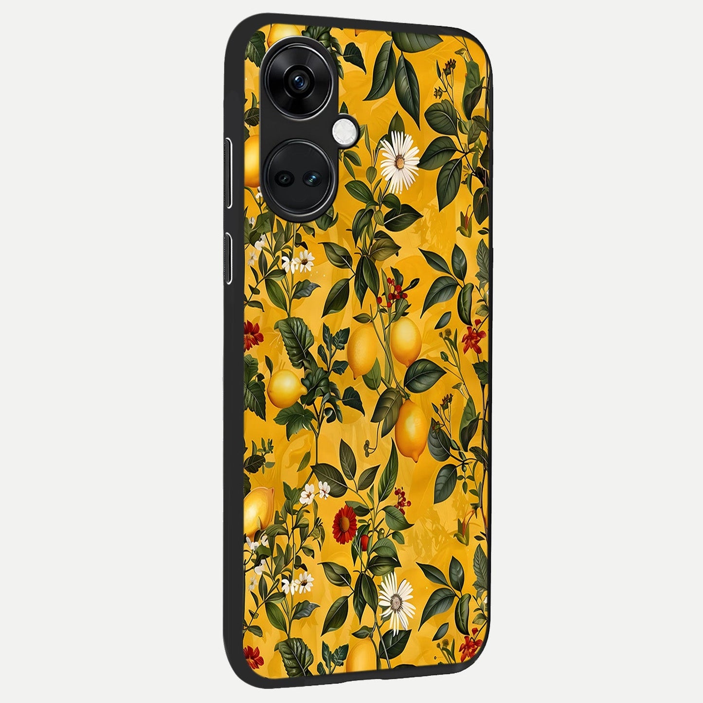 Golden Lemon Field back cover For Oneplus Nord CE3 slim fit glass case with vibrant aesthetic design