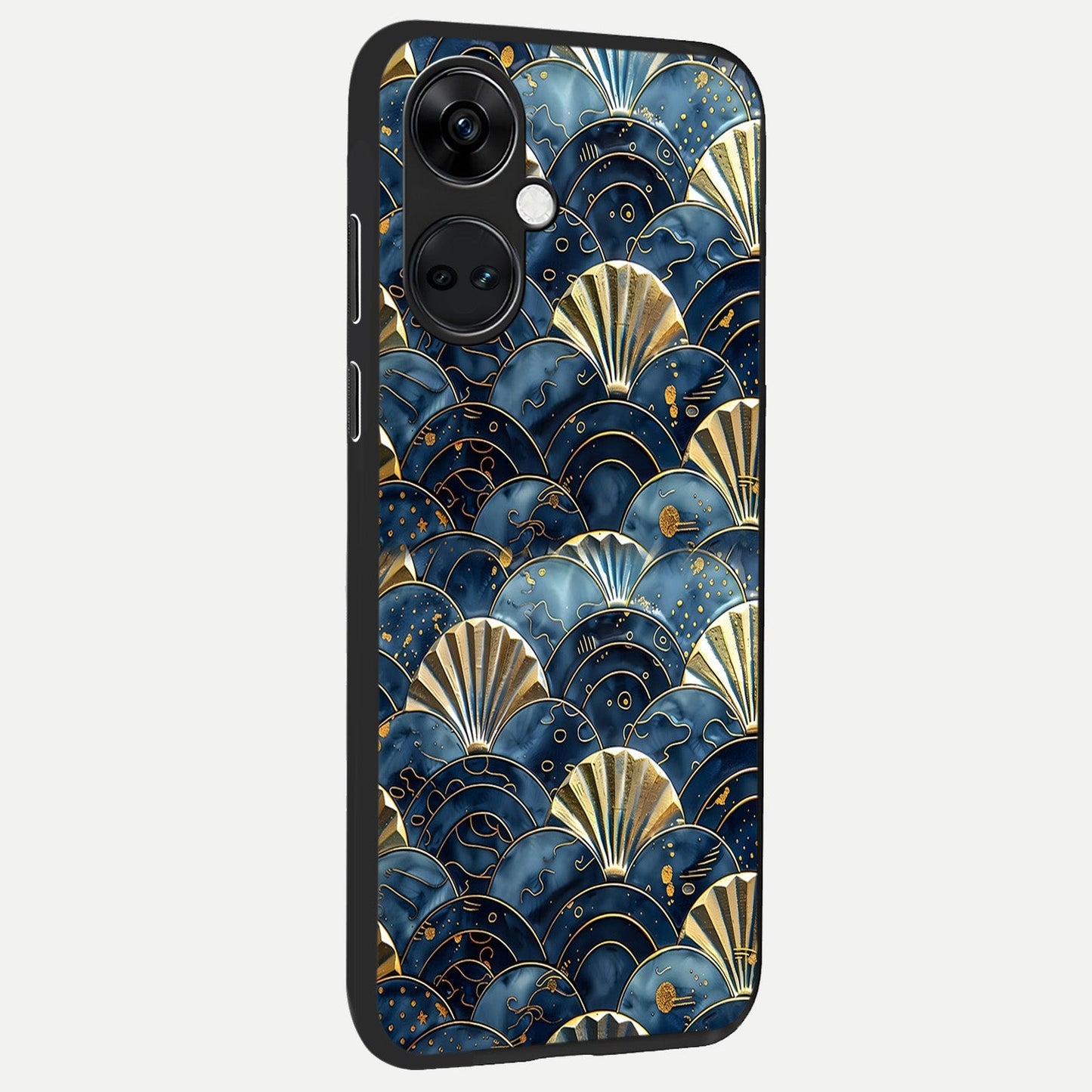 Golden Wave Luxe back cover For Oneplus Nord CE3 slim fit glass case with vibrant aesthetic design