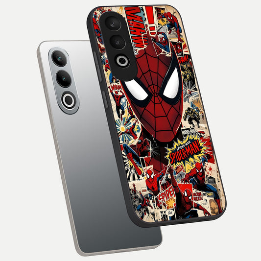 Aesthetic Wonder Spider phone case For Oneplus Nord CE4 showing premium glass back cover with detailed artwork