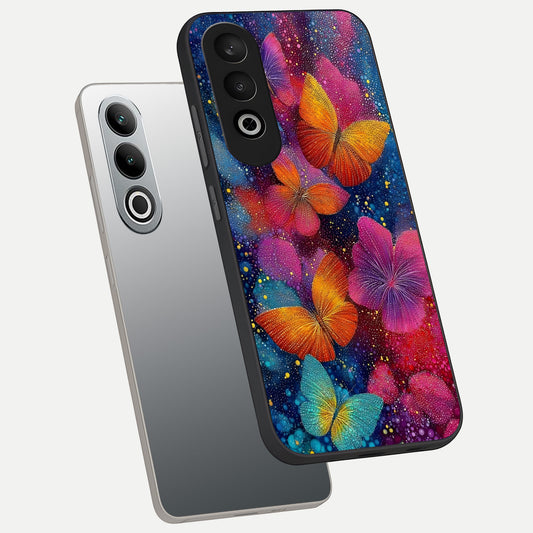 Butterfly Dream Mist phone case For Oneplus Nord CE4 showing premium glass back cover with detailed artwork