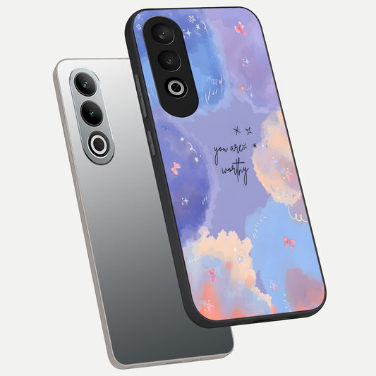 Celestial Cloud Magic phone case For Oneplus Nord CE4 showing premium glass back cover with detailed artwork