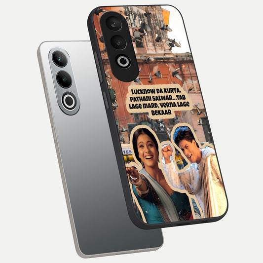 Desi Retro Vibes phone case For Oneplus Nord CE4 showing premium glass back cover with detailed artwork